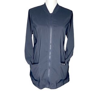 KOI Basics Andrea 450 Scrub Jacket Women’s Medium Gray Full Zip Nursing
